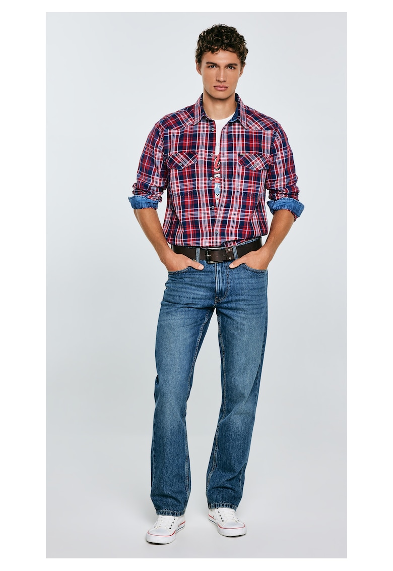 Camasa din bumbac cu model in carouri -