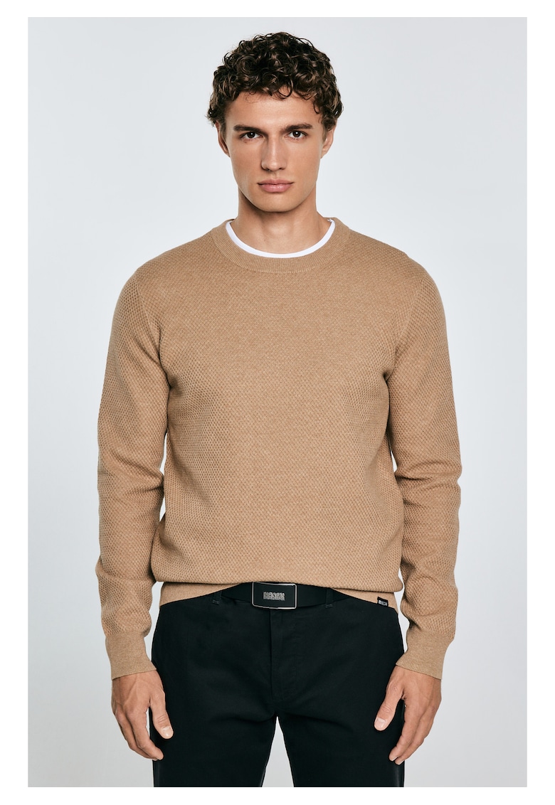 Pulover uni din amestec de bumbac -