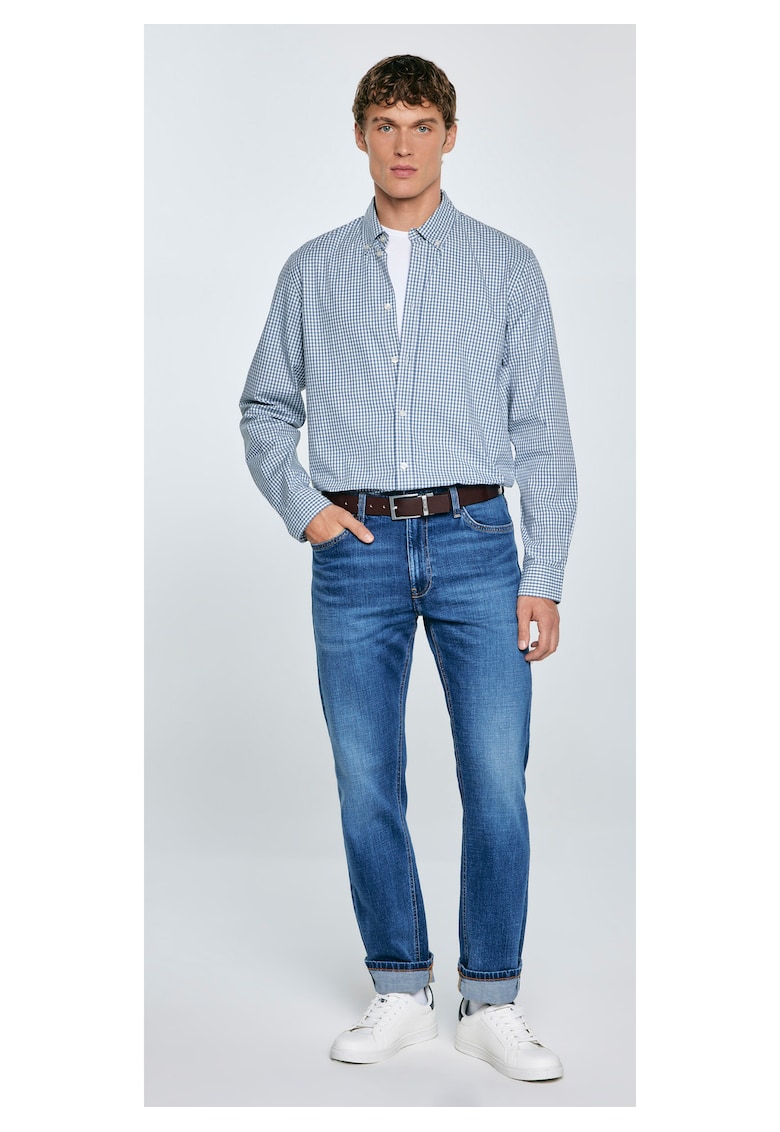 Camasa oxford din bumbac cu model in carouri -