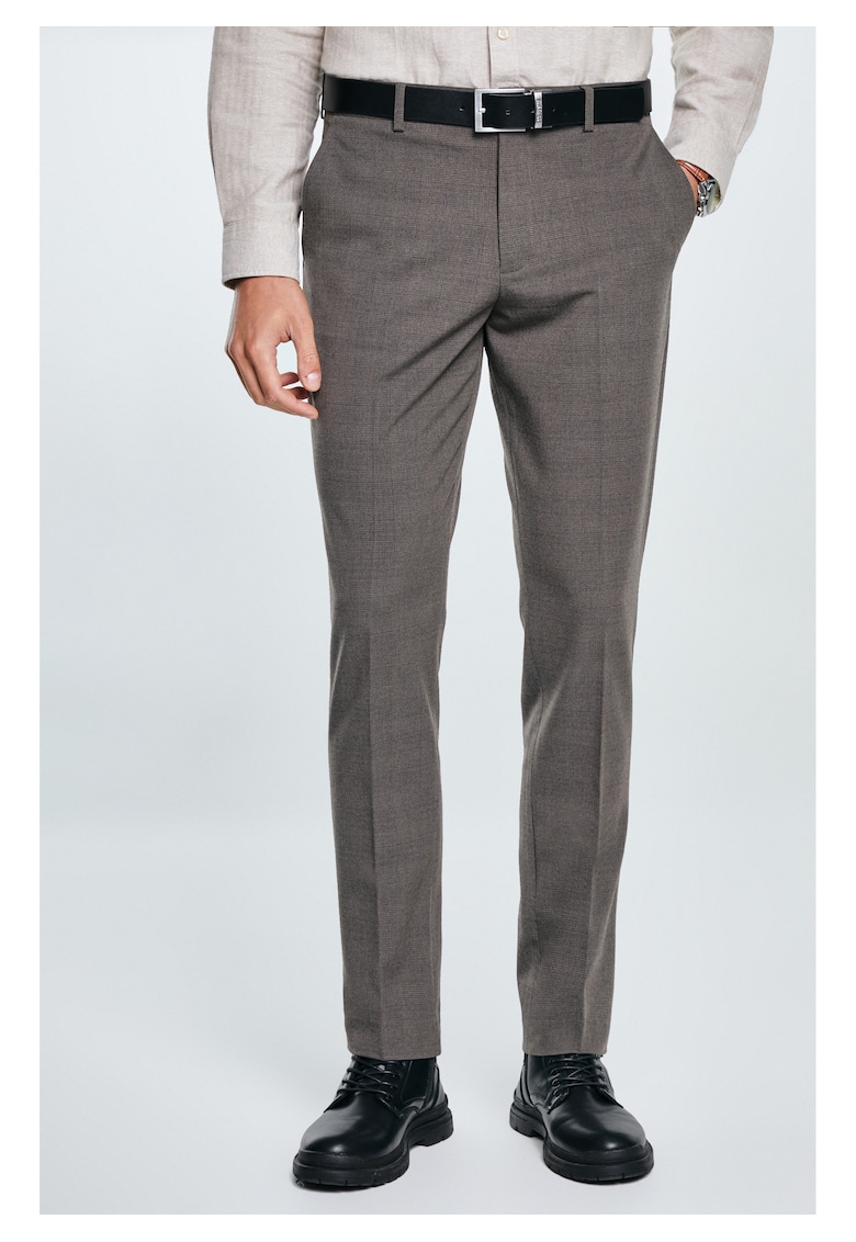 Pantaloni barbati slim cu pliuri