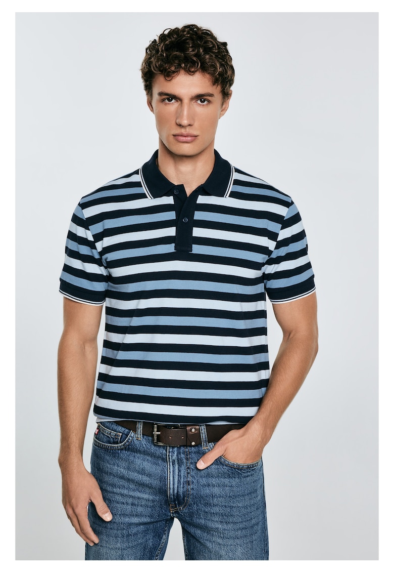 Tricou polo piqué cu dungi Seulir 401