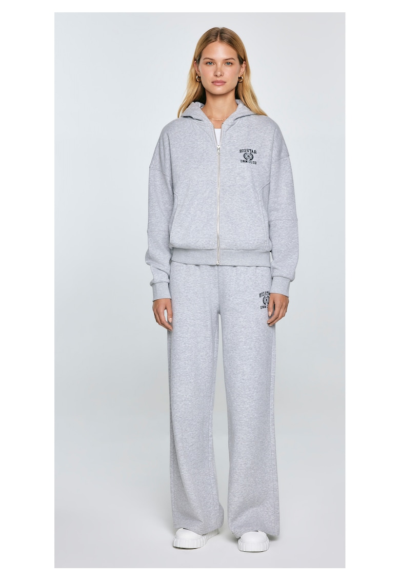 Pantaloni de trening cu croiala ampla si logo
