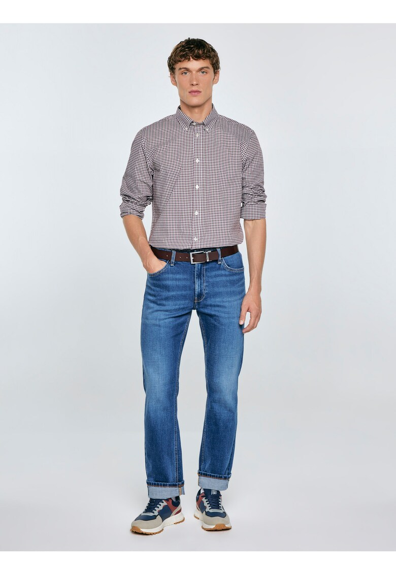 Camasa cu model in carouri si guler oxford