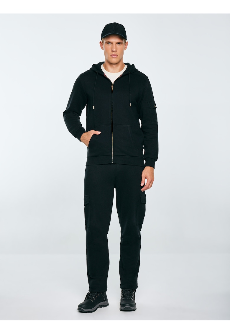 Hanorac cu fermoar si buzunar pe maneca Jagmur 906