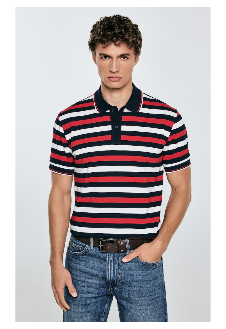 Tricou polo cu model in dungi Seulir 603