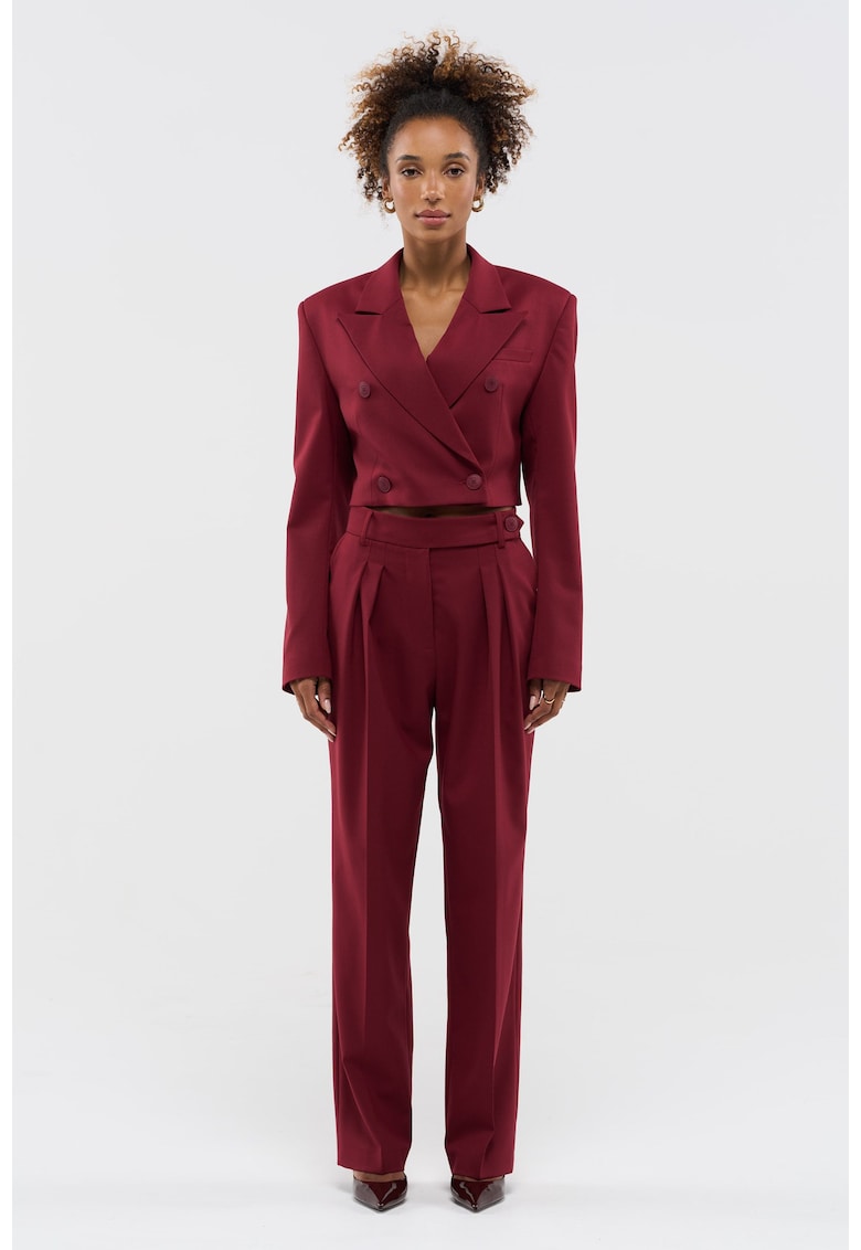 Sacou din amestec de lana virgina - Rosu