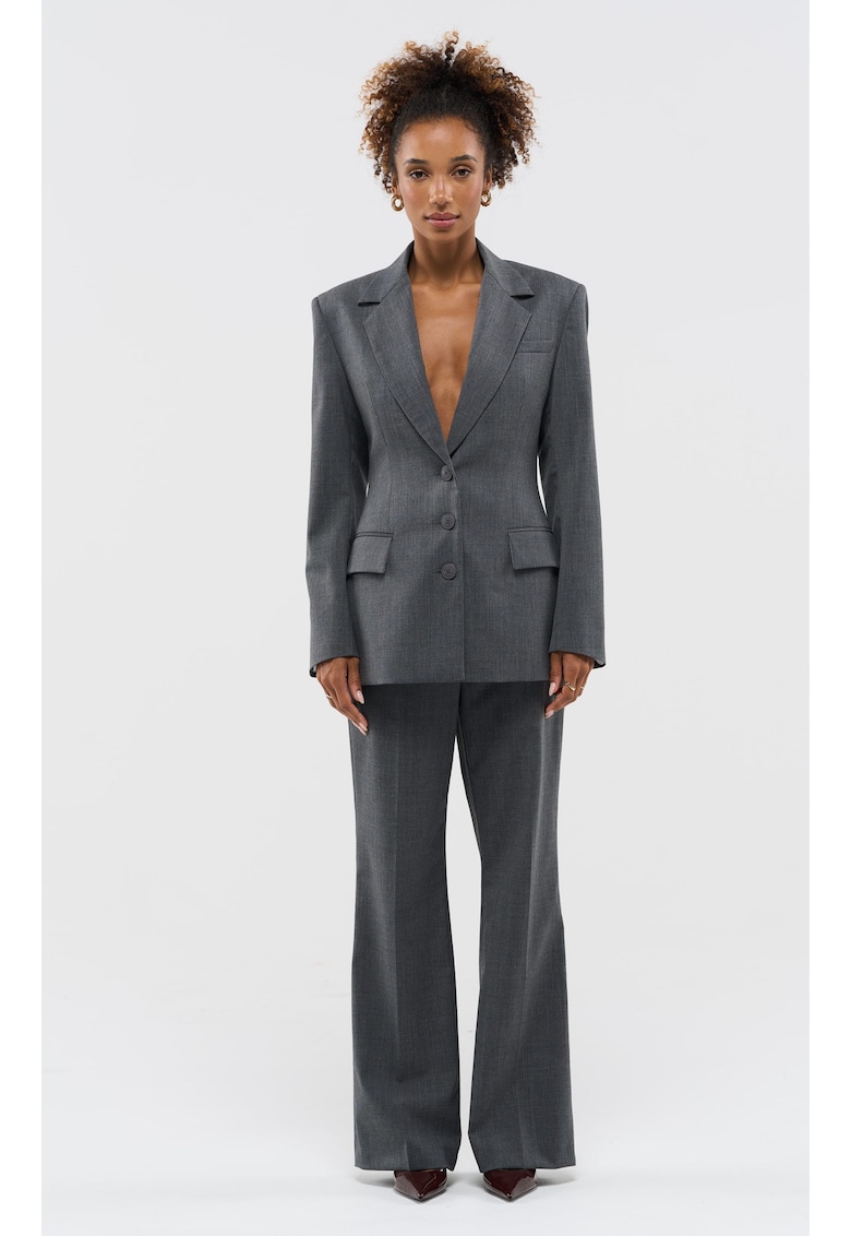 Sacou cambrat din lana virgina - Gri