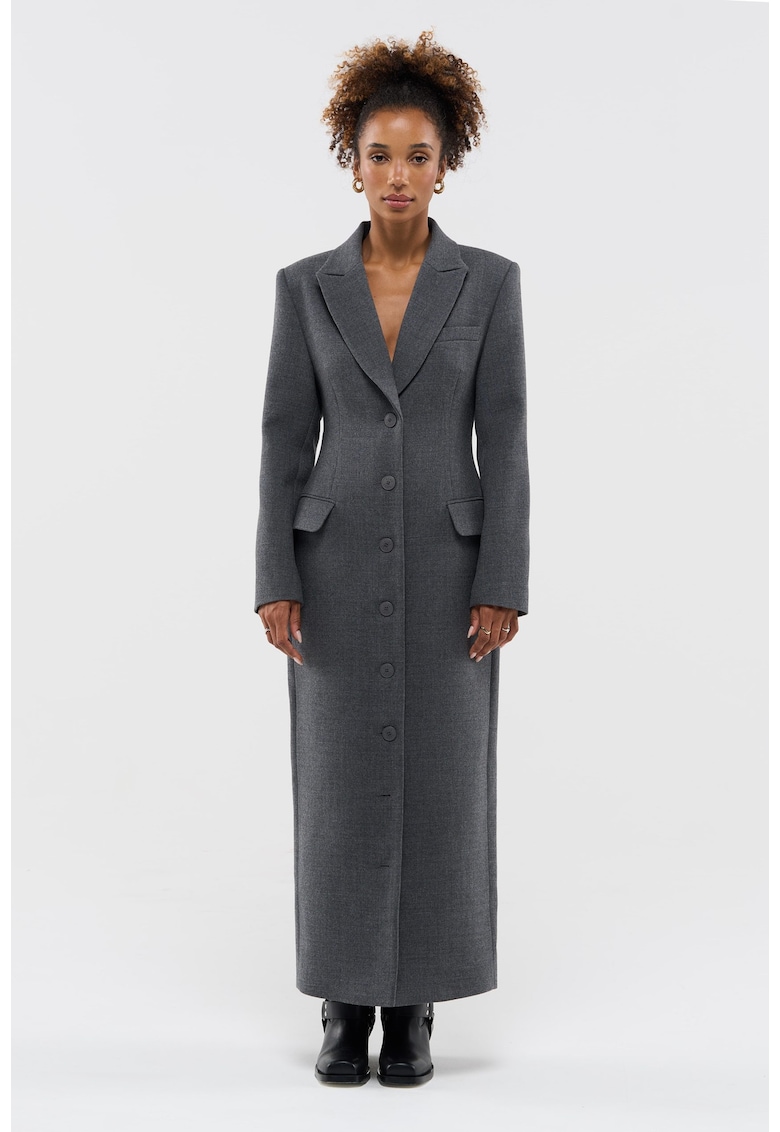 Palton lung din lana - Gri