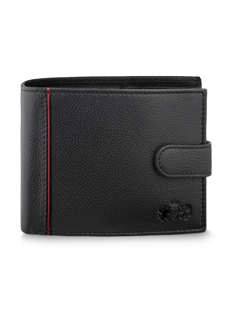 Portofel din piele naturala cu detaliu contrastant