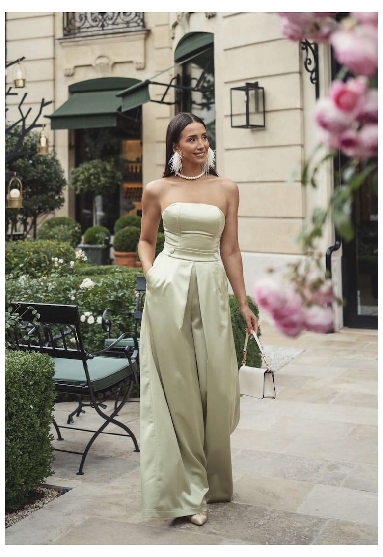 Pantaloni Satinati Verde Aloe - Paloma