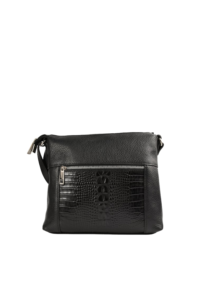 Poseta casual - dama - 0075 - negru - piele naturala