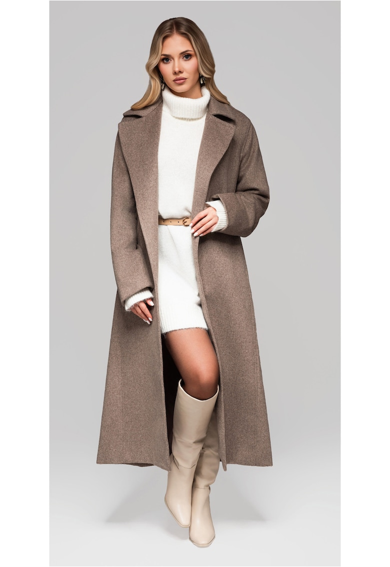 Palton lung elegant OW-COLC-0106 - Bej