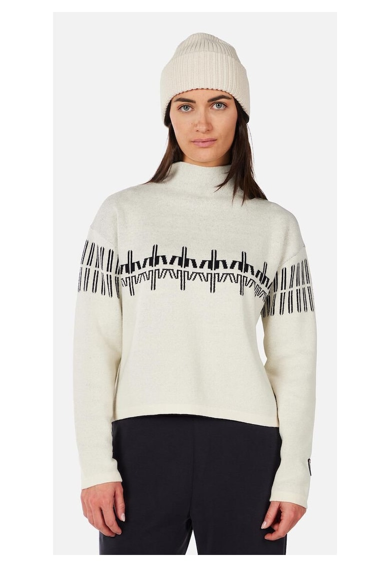 Pulover PATTERNED TN SWEATER - pentru femei - culoare alb - Alb
