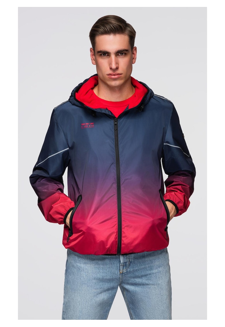 Jacheta sport cu detalii reflectorizante si captuseala din fleece C641 - Rosu