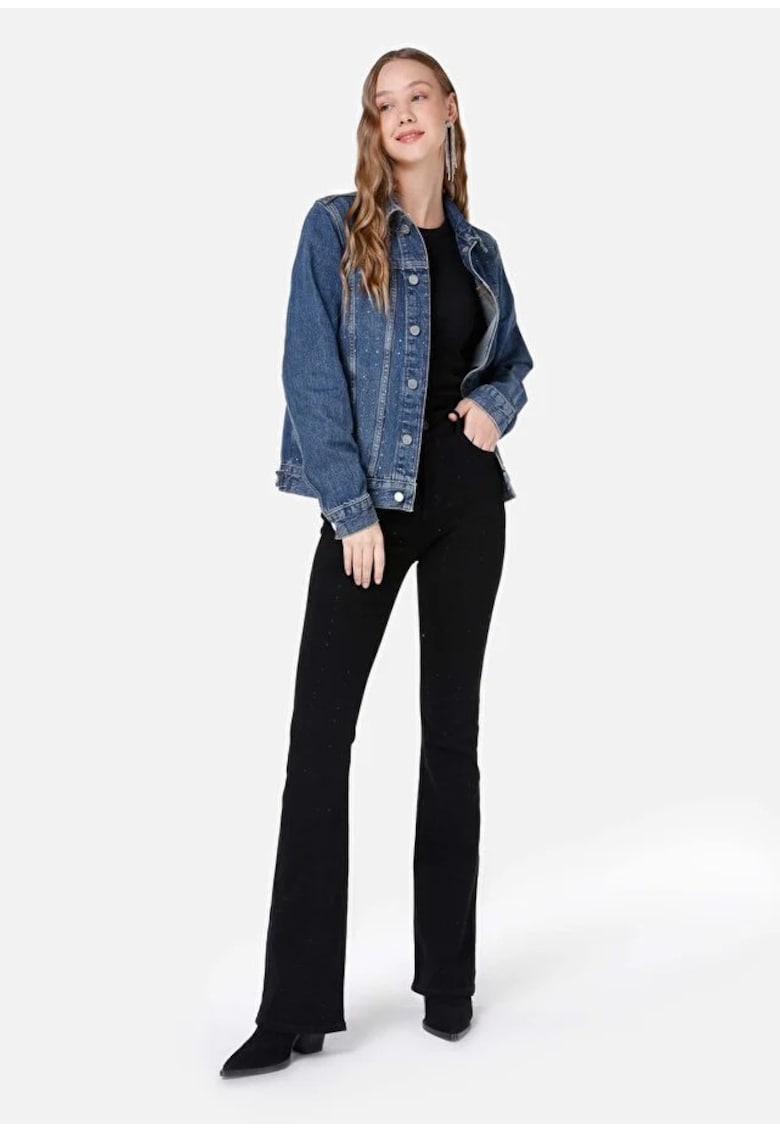 Pantaloni dama - slim fit - negru -