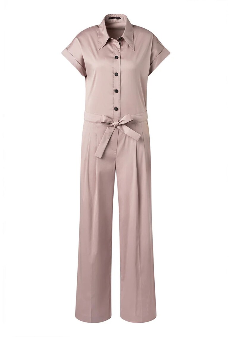 Salopeta cu maneca scurta si inchidere frontala prin nasturi - Maro