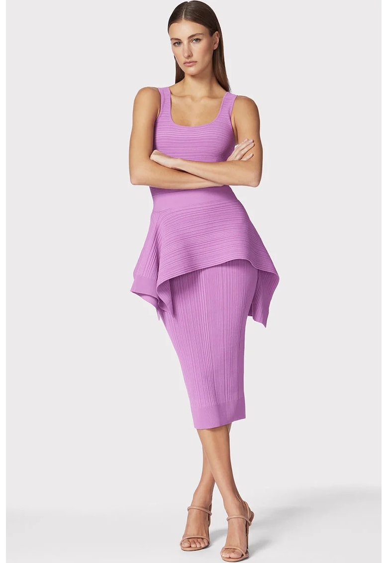 Fusta midi prevazuta cu fermoar lateral ascuns