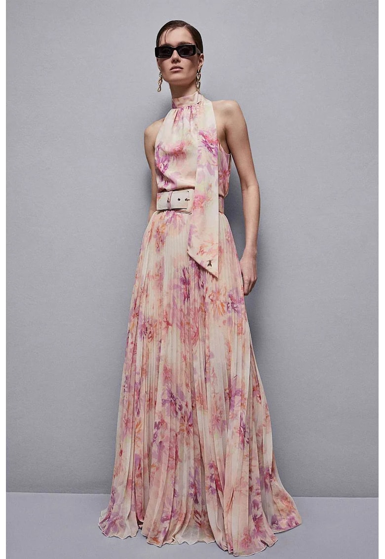 Fusta lunga - plisata cu imprimeu floral