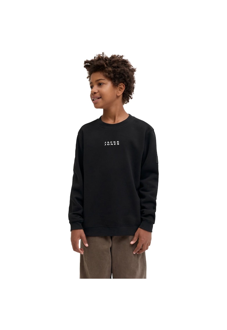 Bluza JACK &JONES Point Badge Crew BF JNR 52271 - Negru