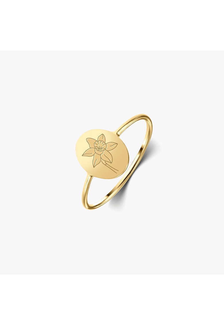 Inel din argint Birthflower Golden - March Daffodil