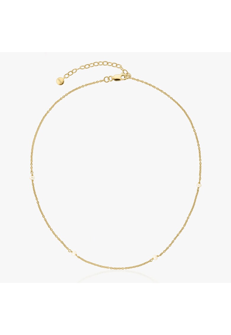 Colier din argint Golden Tiny Pearls