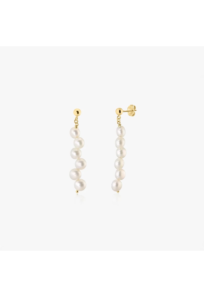 Cercei din argint Golden Harmony - Perle Naturale