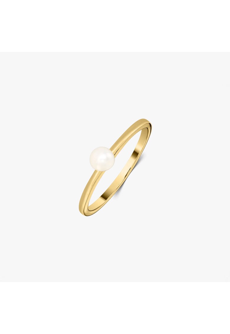 Inel din argint Golden Pearl Solitaire