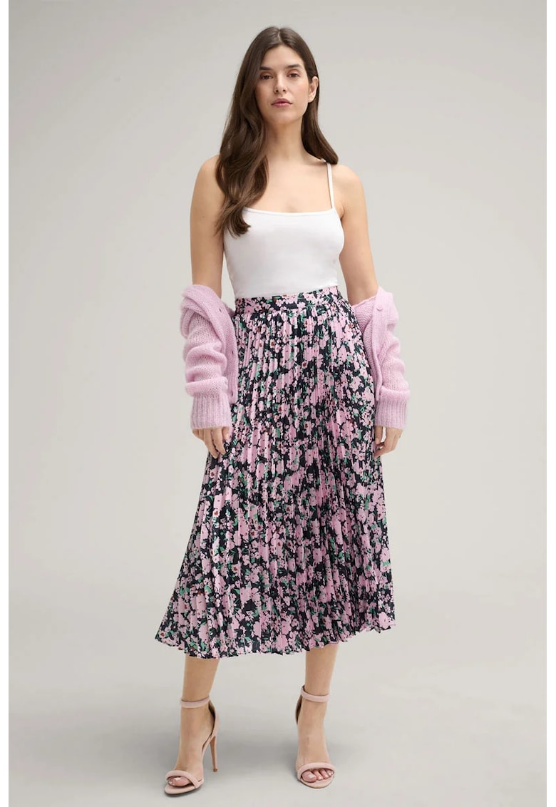 Fusta plisata cu imprimeu floral