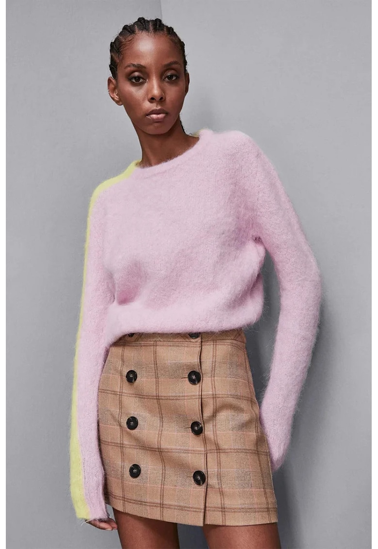 Fusta mini cu imprimeu in dungi