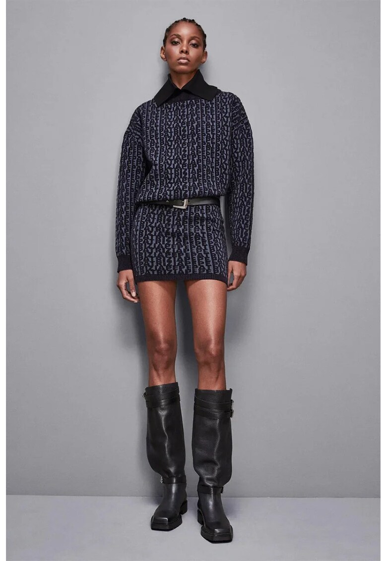 Fusta mini cu imprimeu tip logo