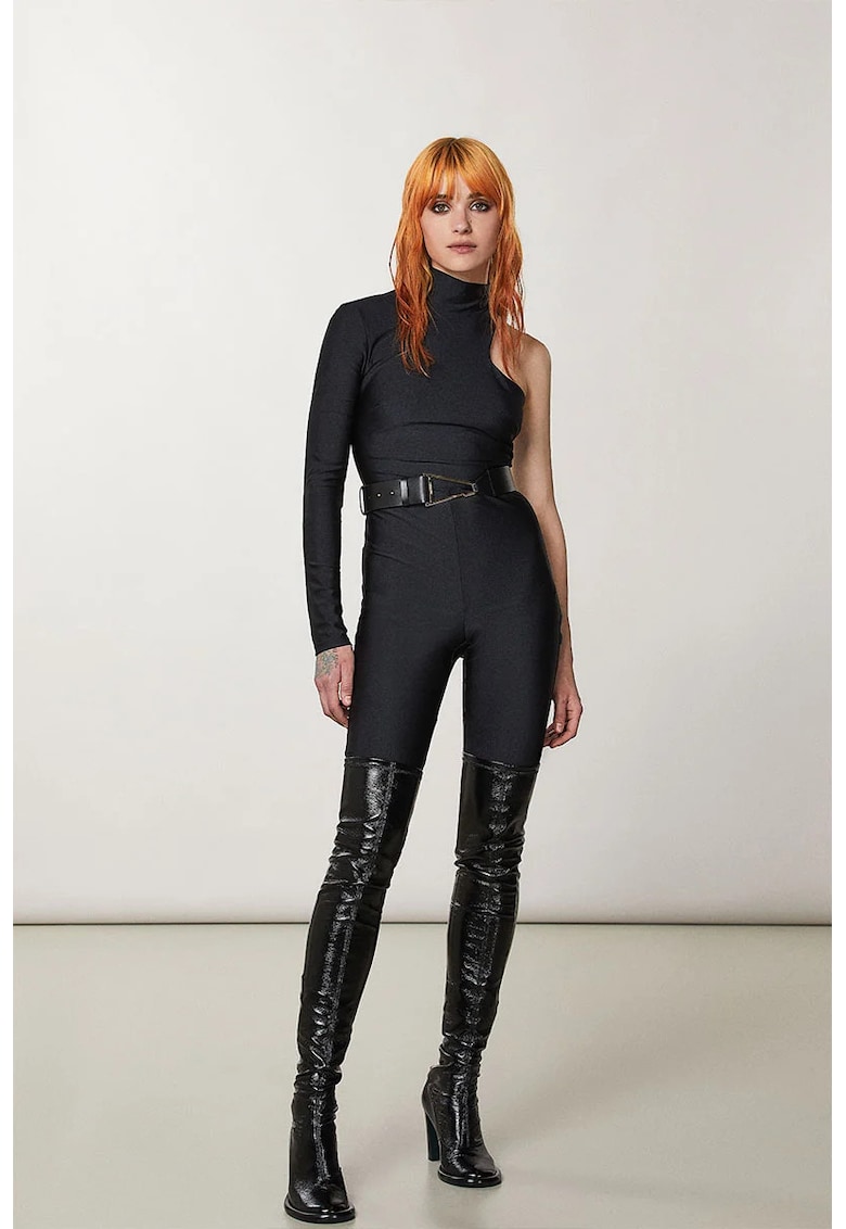 Salopeta din jerseu cu spatele gol si fermoar lateral