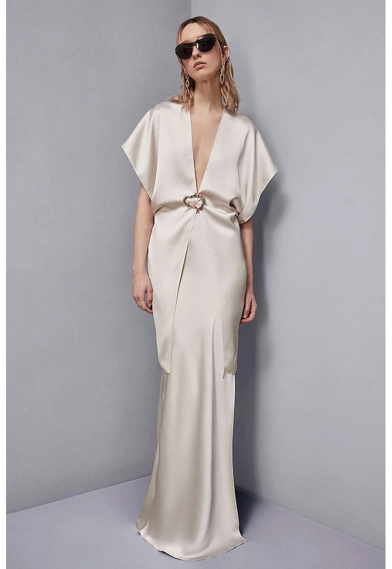 Fusta lunga - satinata - cu elastic in talie