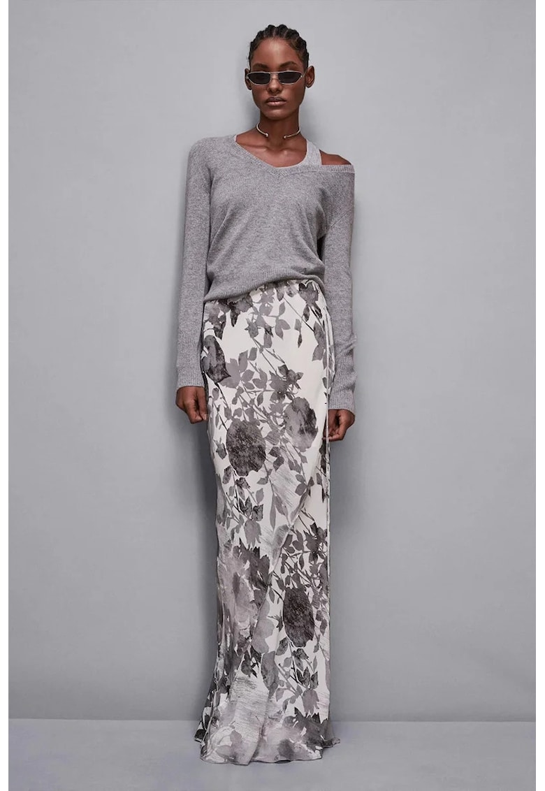 Fusta lunga cu imprimeu floral