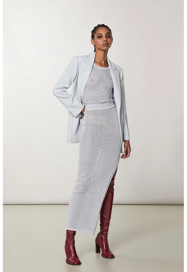 Fusta lunga din plasa cu jupa mini - contrastanta inclusa