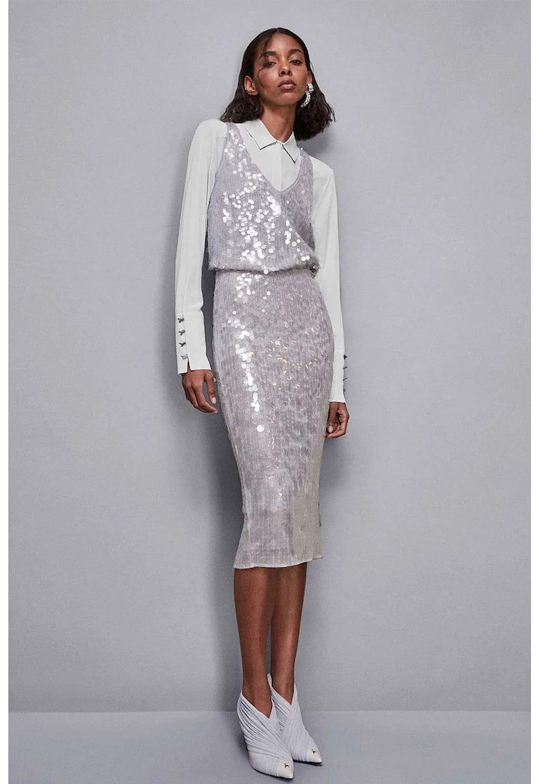 Fusta midi cu paiete