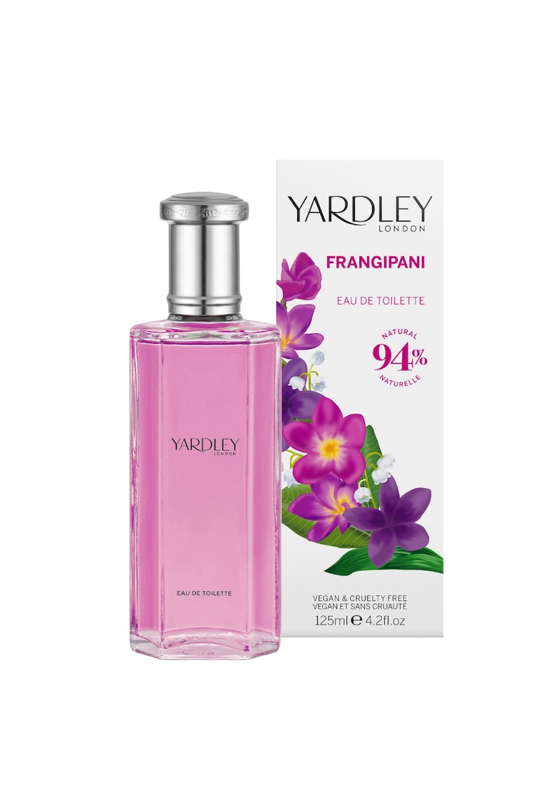 Apa de toaleta (EDT) - Frangipani - de dama - cu aroma florala de frangipani tropical - lacramioare - bujor si mosc alb - cu ingrediente naturale - vegan - 125 ml