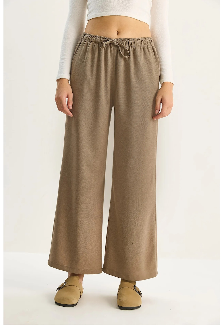 Pantaloni dama - Textil - Bej