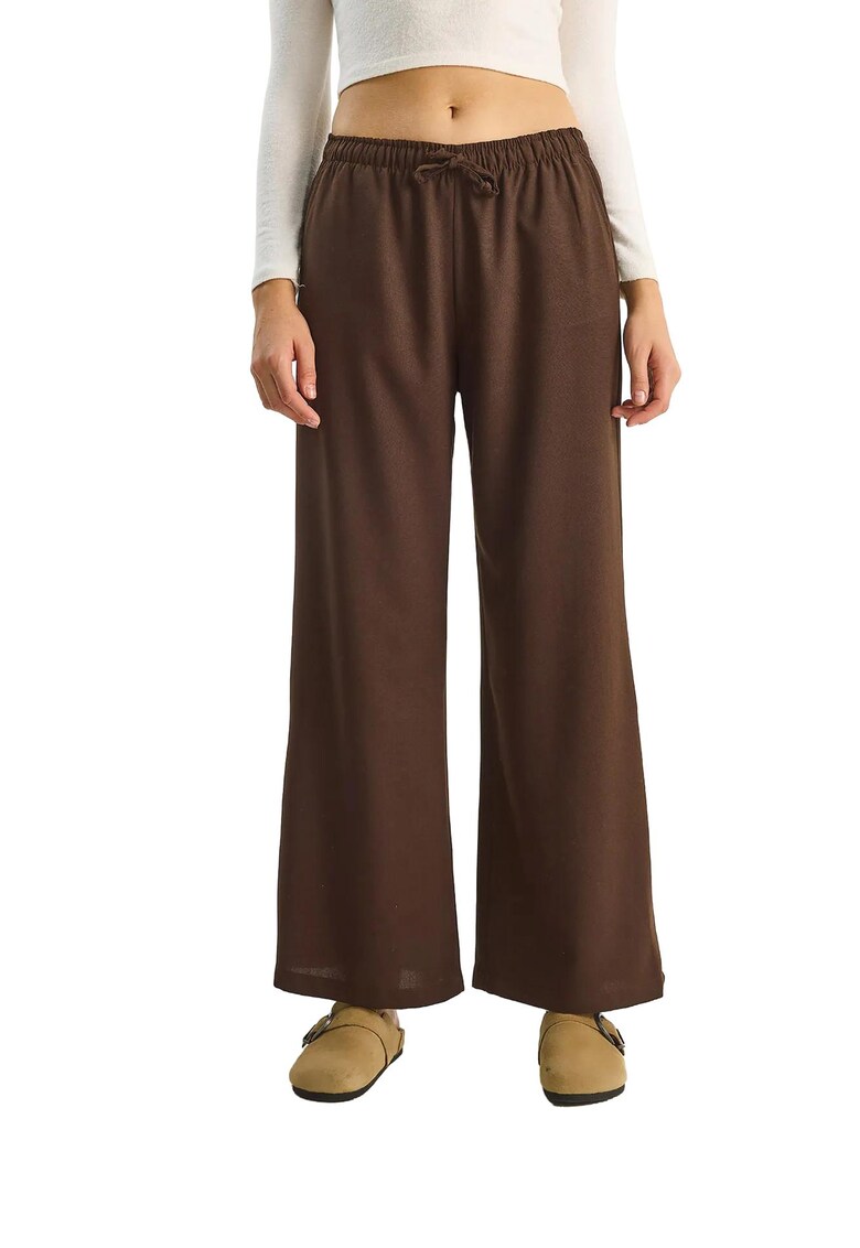 Pantaloni dama - Maro inchis - Textil