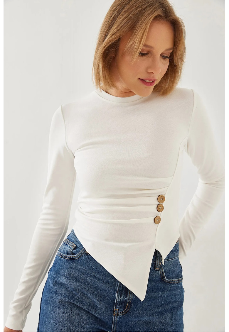 Bluza dama alb jerseu - Alb