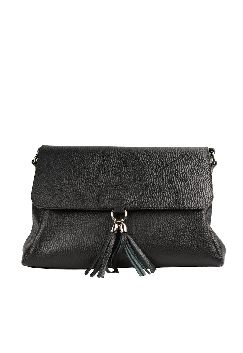 Geanta de umar din piele naturala cu accesorii cu ciucure