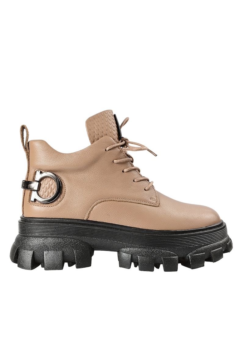 Ghete casual - dama - D32912E bej - piele naturala