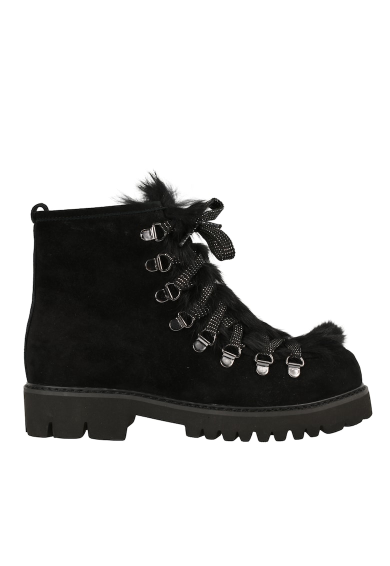 Ghete casual - dama - 68-556-22 negru - piele intoarsa - Negru