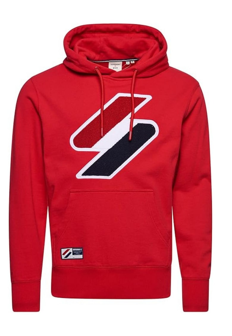 Hanorac cu imprimeu logo si buzunar kangaroo -