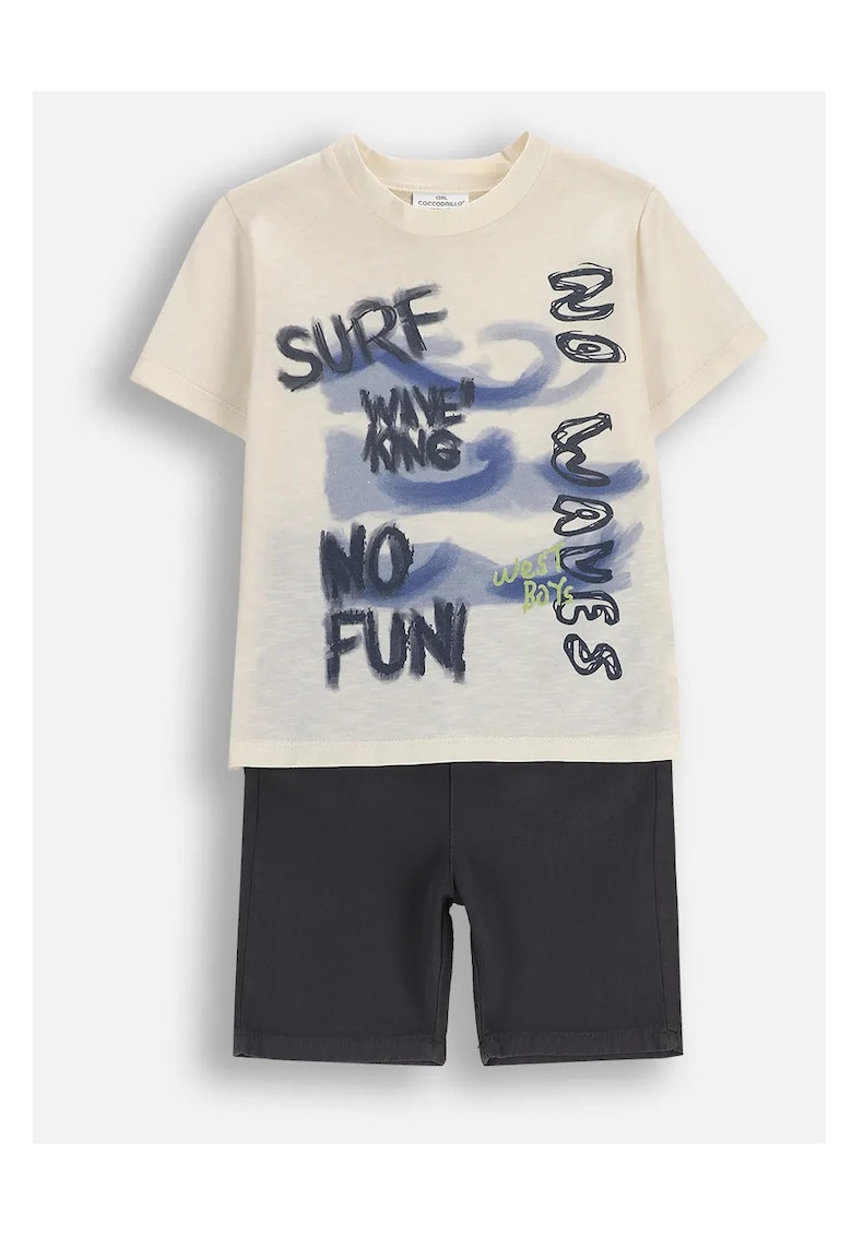 Set cu tricou si pantaloni scurti de bumbac