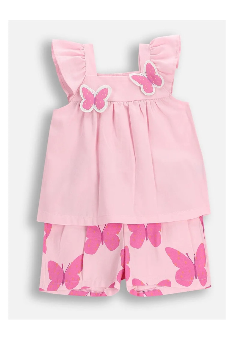 Set cu top din bumbac&pantaloni scurti
