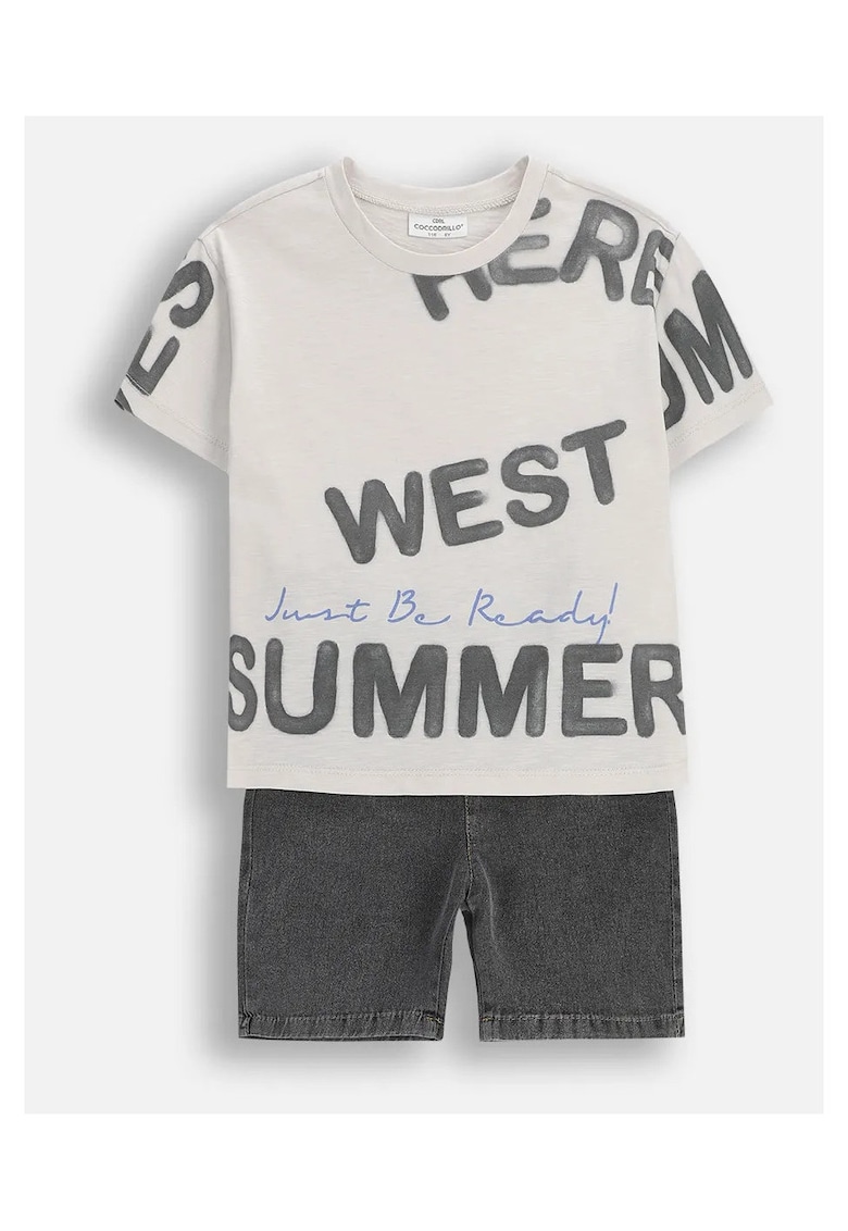 Set de pantaloni scurti&tricou cu print