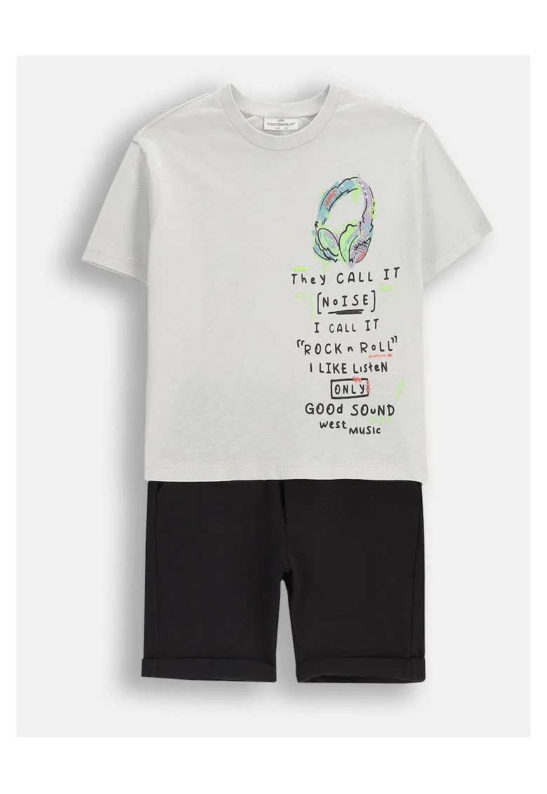 Set cu tricou&pantaloni scurti din bumbac