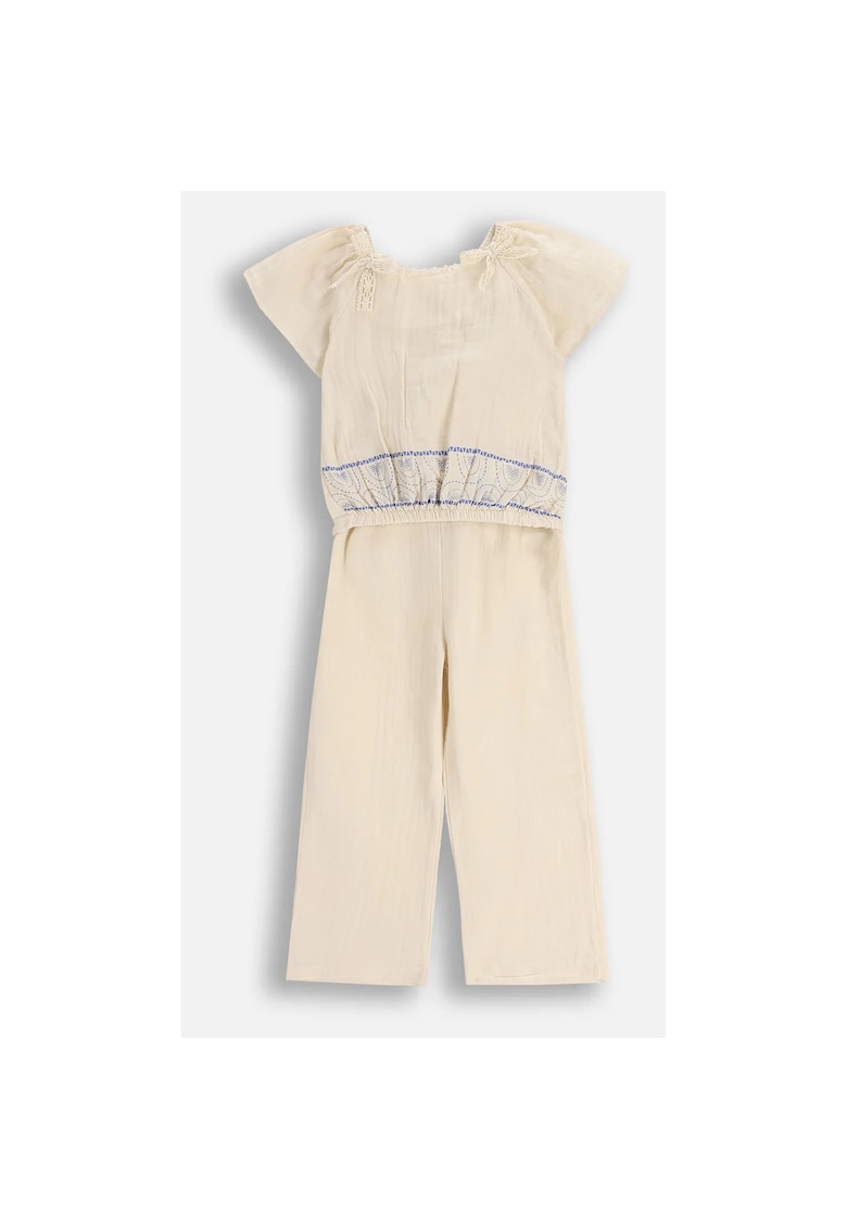 Bluza si pantaloni cu detalii brodate set- 2 piese