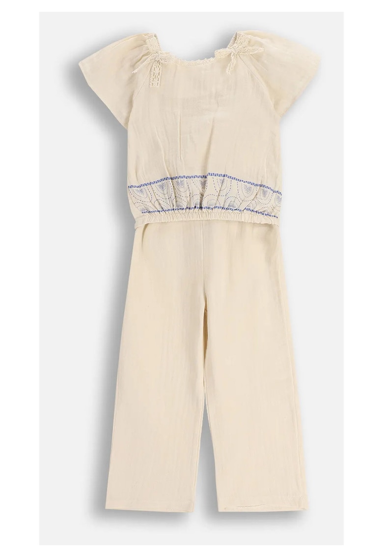 Bluza si pantaloni cu detalii brodate set- 2 piese