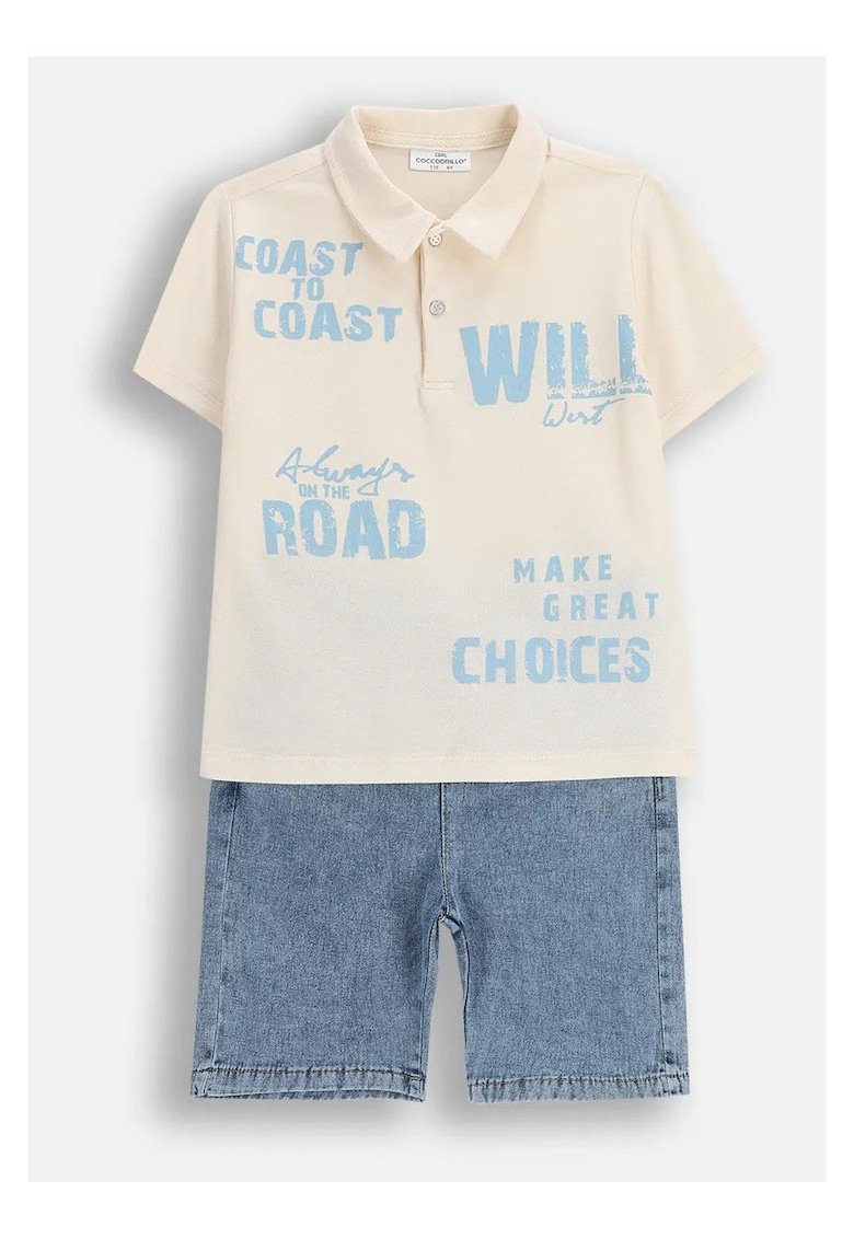 Set cu tricou polo&blugi scurti